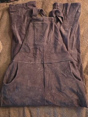 Corduroy Wide-Leg Swoveralls in Dusty Grey Size Large